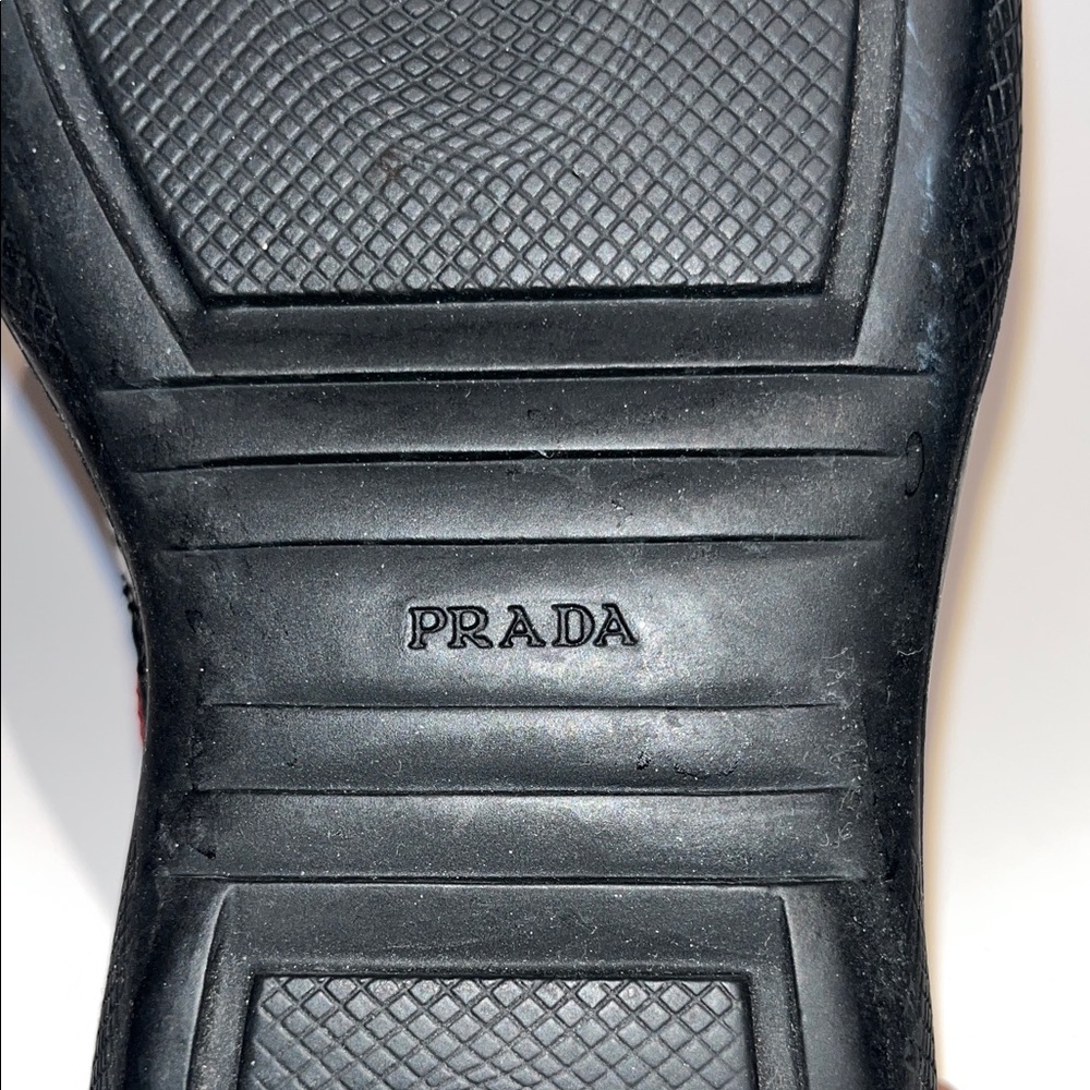 Prada Americas Cup Mesh and Patent Lace-Up Sneakers - Picture 10 of 16